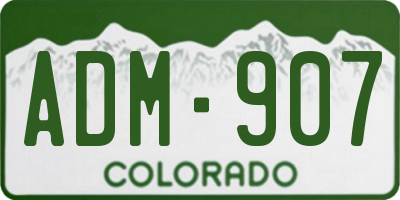 CO license plate ADM907