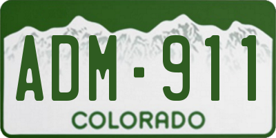 CO license plate ADM911