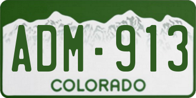 CO license plate ADM913