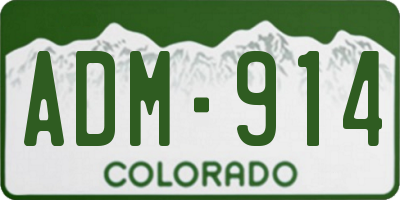 CO license plate ADM914