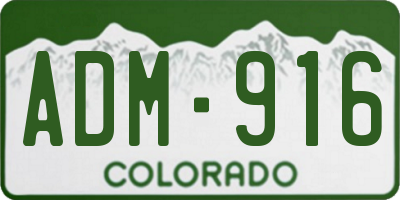 CO license plate ADM916