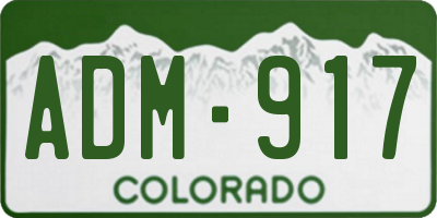 CO license plate ADM917