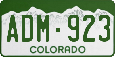 CO license plate ADM923