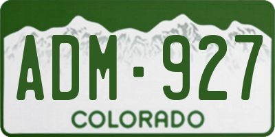 CO license plate ADM927