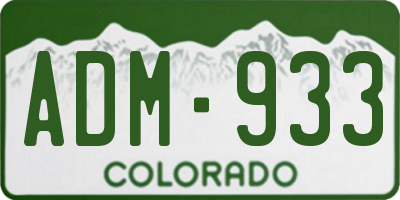 CO license plate ADM933