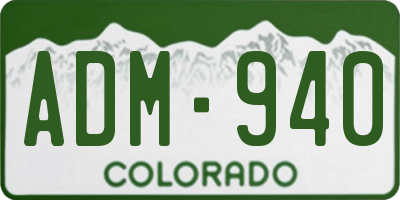 CO license plate ADM940