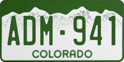 CO license plate ADM941