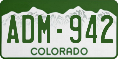 CO license plate ADM942