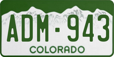 CO license plate ADM943