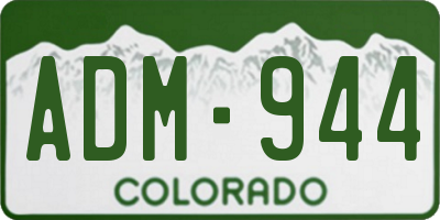 CO license plate ADM944