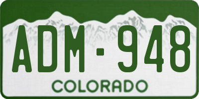 CO license plate ADM948