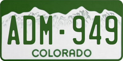 CO license plate ADM949