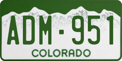 CO license plate ADM951