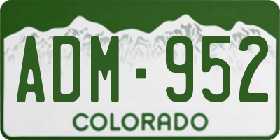 CO license plate ADM952