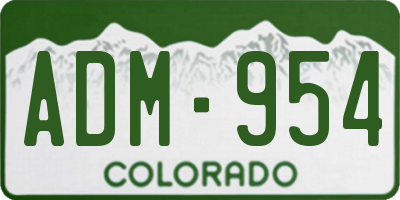 CO license plate ADM954