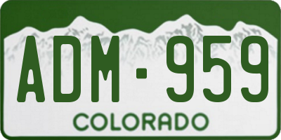 CO license plate ADM959