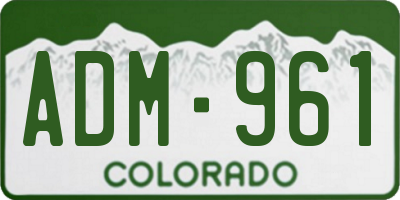 CO license plate ADM961