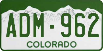 CO license plate ADM962