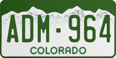 CO license plate ADM964