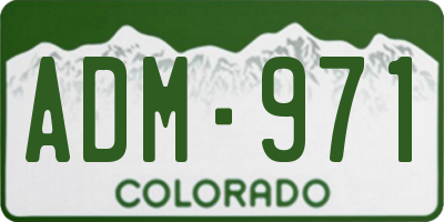 CO license plate ADM971