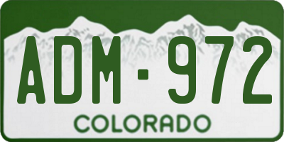 CO license plate ADM972