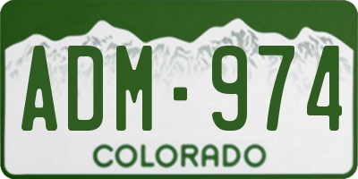 CO license plate ADM974