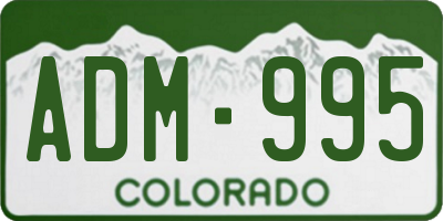 CO license plate ADM995