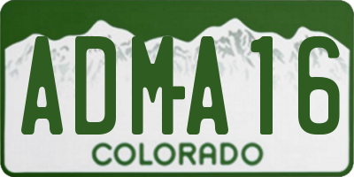 CO license plate ADMA16