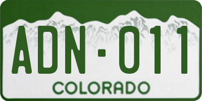 CO license plate ADN011
