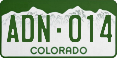 CO license plate ADN014