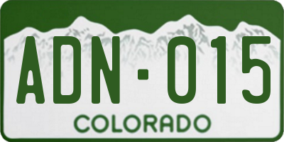CO license plate ADN015