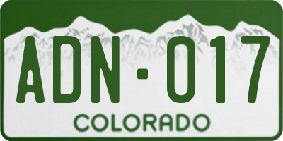 CO license plate ADN017