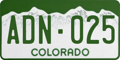 CO license plate ADN025