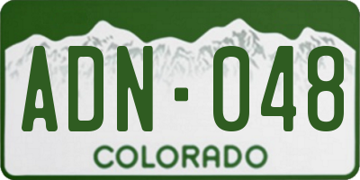 CO license plate ADN048