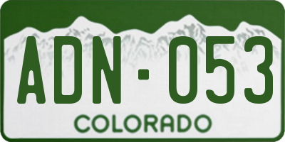 CO license plate ADN053