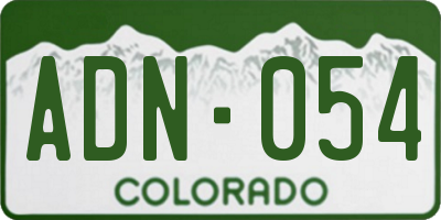 CO license plate ADN054
