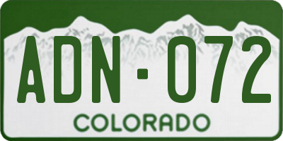 CO license plate ADN072