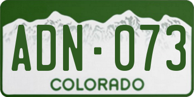 CO license plate ADN073