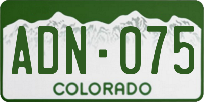 CO license plate ADN075
