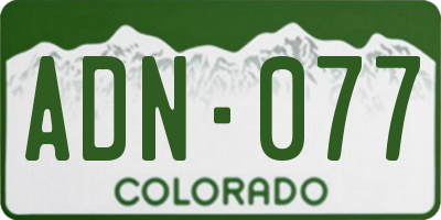 CO license plate ADN077