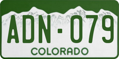 CO license plate ADN079