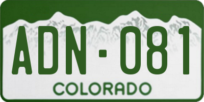 CO license plate ADN081