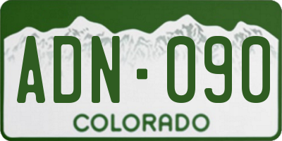 CO license plate ADN090