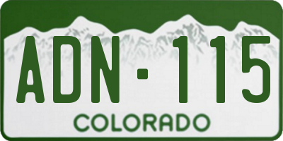 CO license plate ADN115