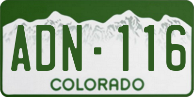 CO license plate ADN116