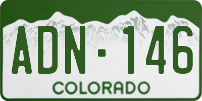 CO license plate ADN146