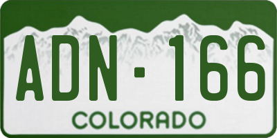 CO license plate ADN166