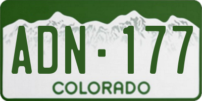 CO license plate ADN177