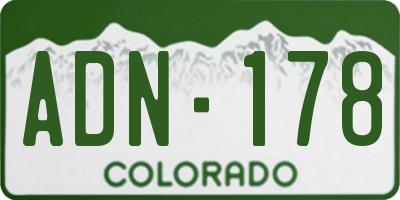 CO license plate ADN178