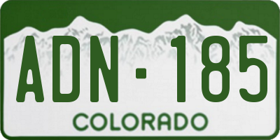 CO license plate ADN185